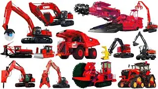 Excavator, Crane, Truck, Loader, Bulldozer, Digger | Heavy Vehicles Synthesis: Names & Sounds
