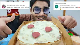 ASMR Eating Deep dish pizza Flavor Malai Manch , Malai paratha roll, Cold Drink #challenge #mukbang