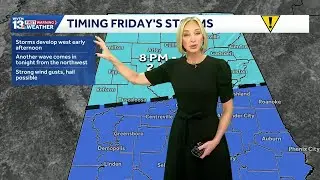 A couple of waves of showers and storms impact Alabama this weekend followed by near record cold