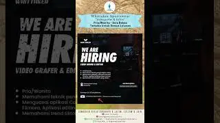 Lowongan Kerja Video Grafer & Editor Whittaker - Lowongan Kerja Surabaya