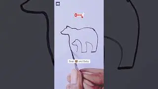 How to draw Polar Bear 🐻| How to draw Polar Bear step by step | Polar Bear drawing with baby #shorts