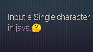 How to input a single character in java.
