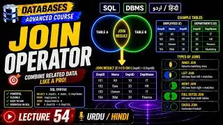 Join Operator | Databases Advanced Course | Lecture 54 | Urdu | Hindi | SQL | DBMS