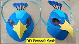 DIY Peacock Mask | How to make a peacock mask for kids | peacock mask in paper