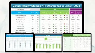 Virtual Reality Studios KPI Dashboard in Excel