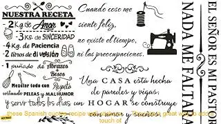 1005001920548773 Spanish Quotes Recipe Wall Stickers Decor Vinyl Bedroom Livingroom Res