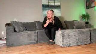 Modern Fabric Boneless Couch - See Close Looks!