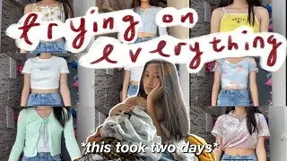 CLOSET CLEANOUT + trying on everything in my closet (declutter) ~brandy melville, forever 21, h&m