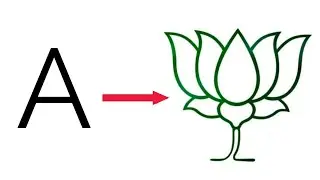 How to draw Lotus flower from A Letter | Easy Lotus flower drawing | Letter drawing