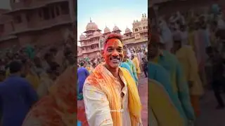Celebrities playing Holi in #vrindavan. #ai #aiart #willsmith #elonmusk #ratantata #alberteinstein
