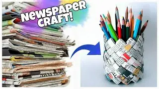 How to make a pen stand from newspaper || Newspaper recycling craft || Craft ideas from newspaper ||