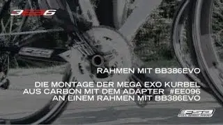 Montage der Carbom MegaExo kurbel mit dem #EE096 adapter an einem rahmen mit BB386EVO -FSA Rennrad