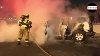 إخماد حريق مركبة على «الغزالي» بلا إصابات