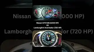 Nissan GTR R35 1000HP vs Lamborghini Aventador 720HP #lamborghini #jdmcars #nissangtr #skyline #r34