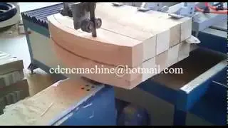 CNC band saw for cut curved wood with wood sawhorse