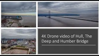 4k Drone Video of Hull, The Deep and Humber Bridge