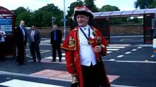 Town crier at new bus station