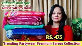 🥰 Amazon Haul Rs.475🥰 Pure georgette \Chiffon\Dolasilk Saree Haul 🥰 Party\Wedding Wear Collection||