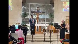 Ave Maria by Francisco Santiago - Gilbert D, tenor, Anne M, violin obligato, Moonette, piano accomp.