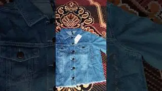 RIO panelled denim jacket with frayed hem Ajio denim jacket #youtubeshorts @Jayjadeja95 #unboxing