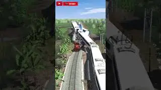 2 Kereta Api Melintasi Jembatan Rel Yang Kacau | Game Kereta Api