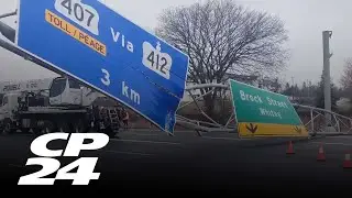 'We are coming for you:' OPP warns driver after overhead sign brought down on Hwy. 401