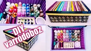 DIY - VARRÓDOBOZ cipősbobozból és papírgurigából