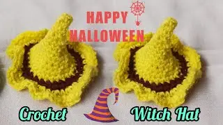Crochet Witch Hat | Easy Halloween Crochet Hat Tutorial| Handmade Witch Hat for Beginners|#halloween
