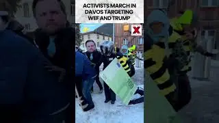 #switzerland  | Davos Protesters Slam WEF, Trump on Eve of Global Forum #shorts #trump