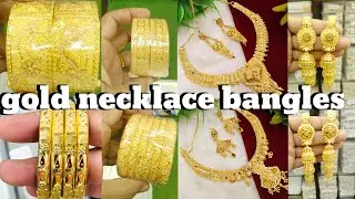 Gold bangles collection | gold jewelry design #jewellery #goldjewellery #necklace