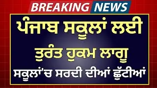 ਪੰਜਾਬ ਦੇ ਸਕੂਲਾਂ ਲਈ ਵੱਡੀ ਖ਼ਬਰ। Punjab School Holidays News Winter Vacation School Holidays News #pseb