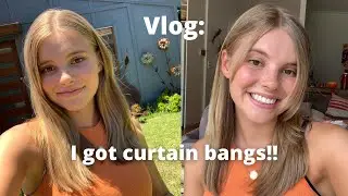 Vlog: Getting curtain bangs + styling them!
