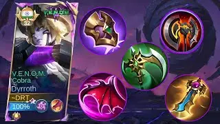 NEW BEST ATTACK SPEED AND DAMAGE BUILD DYRROTH GAMEPLAY \ MLBB]