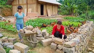 15 Days Stack Stones to Reinforce Eroded Pond Banks and Caring for Over 1000+ Chickens