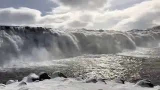 Powerful Faxi Waterfall in Iceland