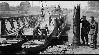 German Officers Panic as U.S. Engineers Build an Entire War Bridge Overnight Under Fire