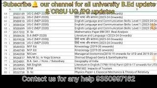 CRSU UMC list for B.Ed, UG/PG and all exam jan feb 2024 | CRSU latest update 2024 | CRSU UMC update