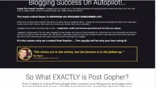 Post Gopher WordPress Plugin Unlimited Site License reviews and Bonus & 70%Discount