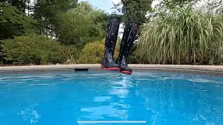These boots aren&rsquo;t made for water walkin&rsquo; @splashpool #splash #splashpool #boots #slowmotion