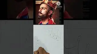 King 👑 Virat Kohli Drawing, How to Draw Virat Kohli outline pencil drawing #shorts #video #sketch