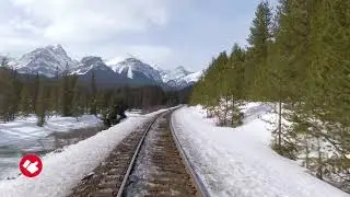 Train Front View Trees and Mountains #winter #nature #traintrack