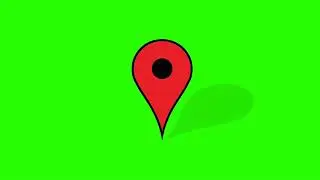 GREEN SCREEN LOCATION PIN ICON WITH SOUND