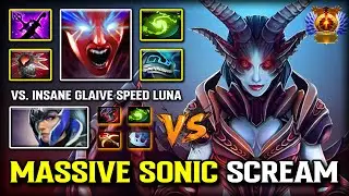 Massive Sonic Scream MID Queen of Pain Magical Build Crazy Nuke DMG против Insane Glaive Speed ​​...