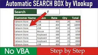 Automatic SEARCH BOX in Excel using Vlookup Formula