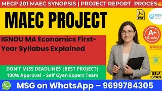 IGNOU MA Economics First Year Syllabus Explained by self gyan