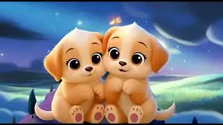 Cute Puppies Under the Moon 🌙🐾 | Relaxing Kids Bedtime Animation
