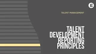 Talent Development Reporting Principles
