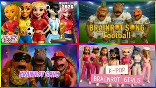 Brainrot football girls🆚brainrot football song🆚brainrot song🆚brainrot girls song Tiles hop edm Rush