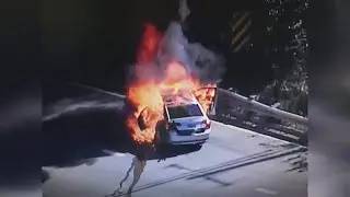 Vehicle Starts On Fire On I-495 Beltway