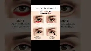 💄 Red Lipstick Hack for Dark Circles ✨ | Viral Makeup Trick That Actually Works! 😍